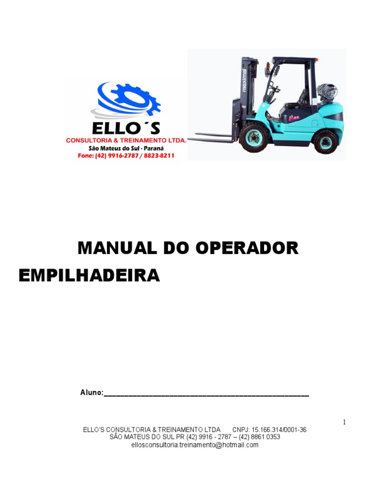 Manual Do Operador Empilhadeira, PDF, Logística